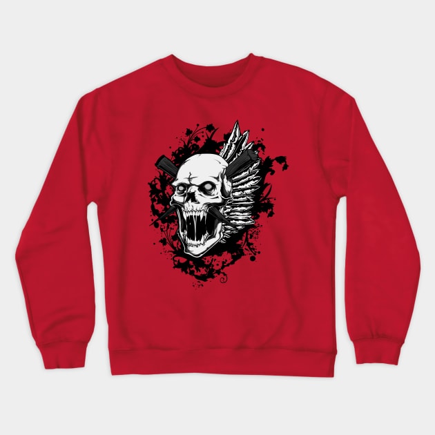 Black Skull Crewneck Sweatshirt by Alouna